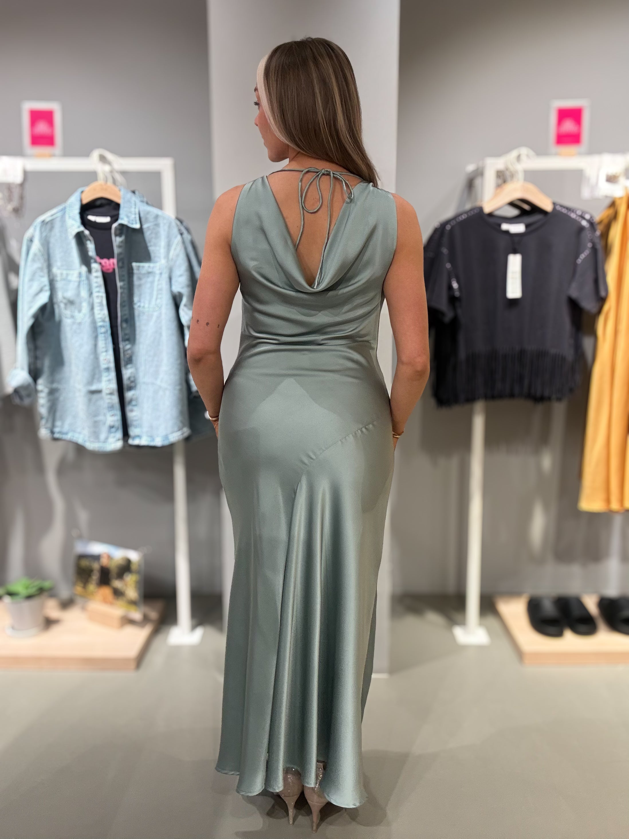 VIBEA Long Dress - Green Milieu